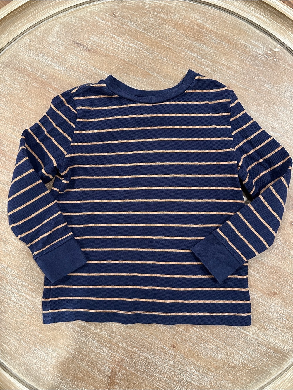 Tommy Bahama Kids Striped Shirt Size S (5/6) Navy Blue Tan